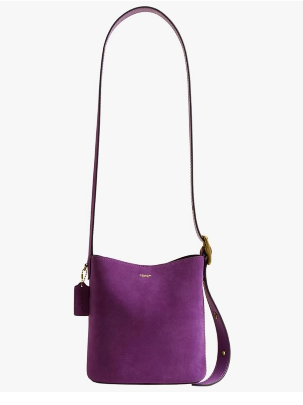 Authentic NWT COACH Violet Suede Bleeker Bucket Bag